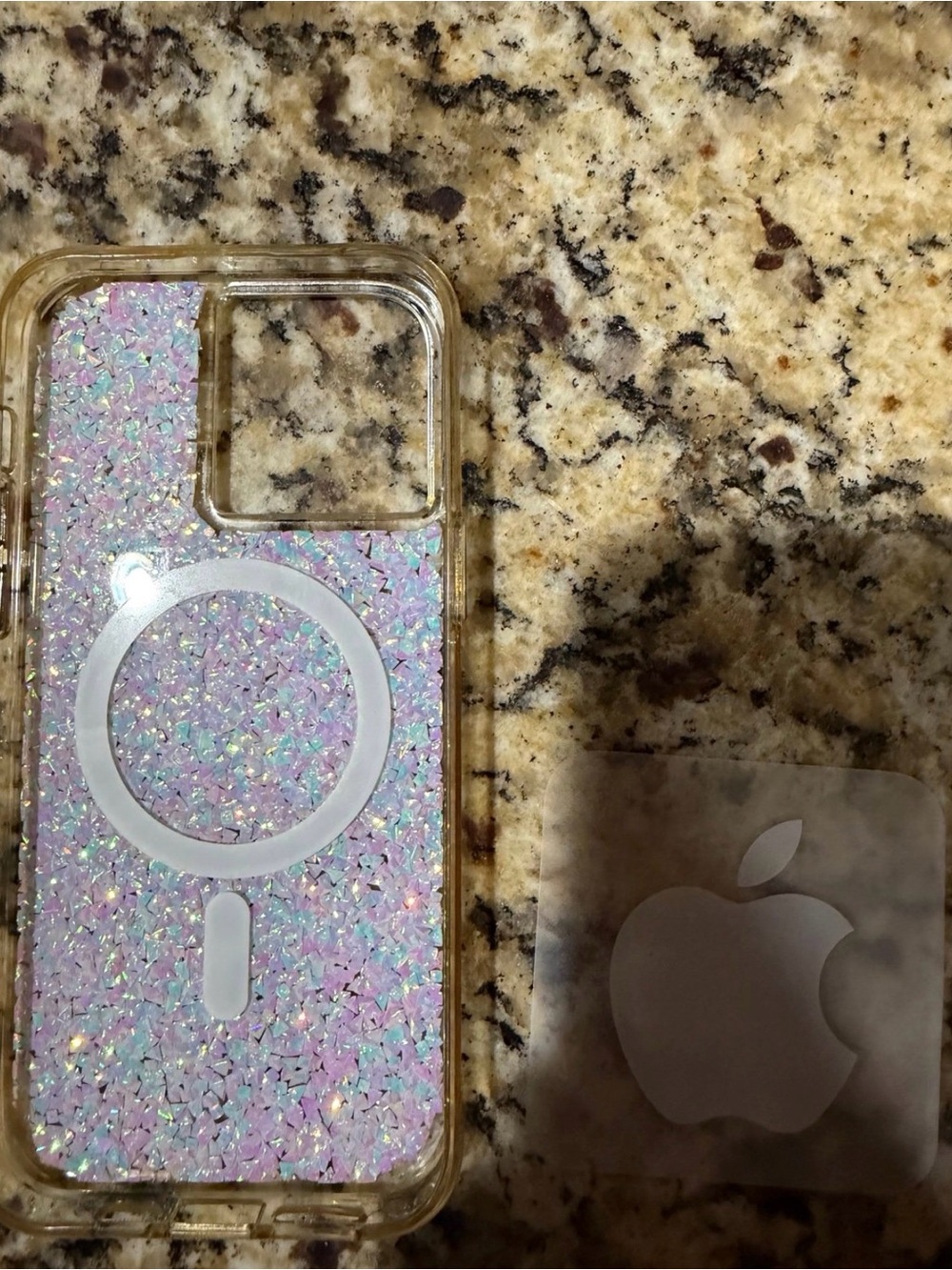 Apple- IPhone 14 ProMax Compatible Iridescent Glitter MagSafe Phone Case - Pink